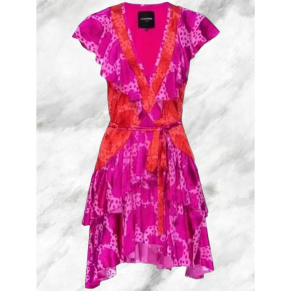 NWT Revolve Le Superbe Aurora Ruffle Flora Lil Flirt Dress 2 MSRP $545 (60% OFF) - Picture 1 of 7